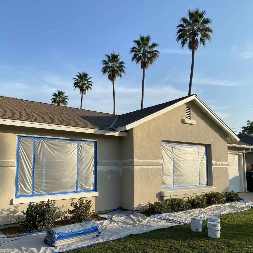 clean, prepped home exterior ready for painting