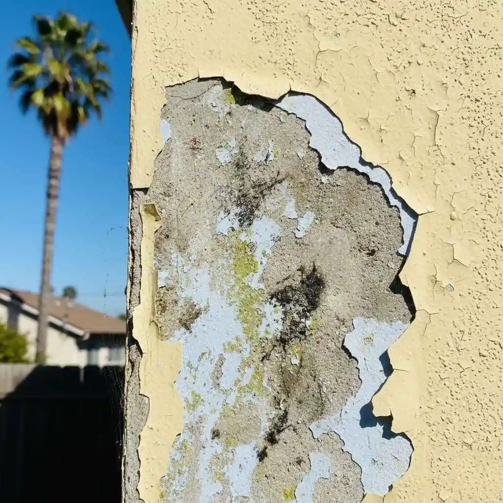 peeling paint caused by lack of power washing